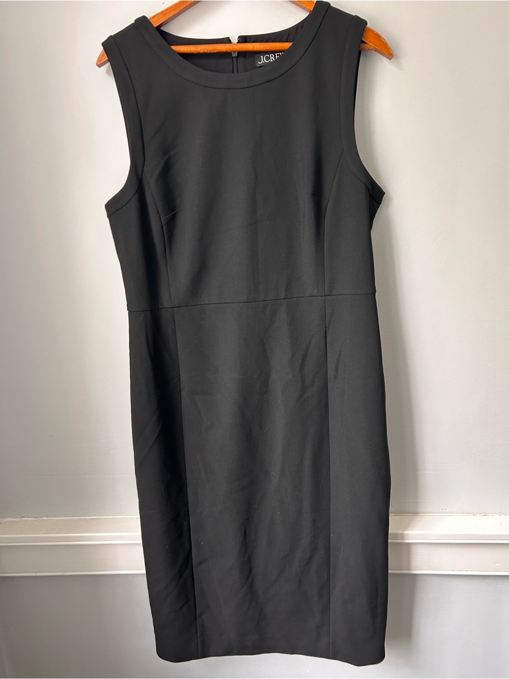 J.Crew Sheath Dress Women Size 12 Black Sleeveless Textured BK699